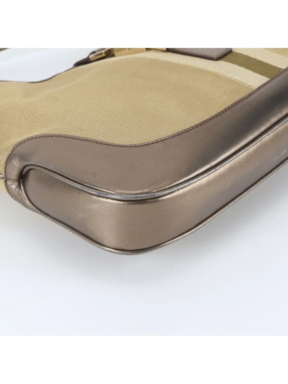 Gucci Jackie Leather Canvas Shoulder Bag